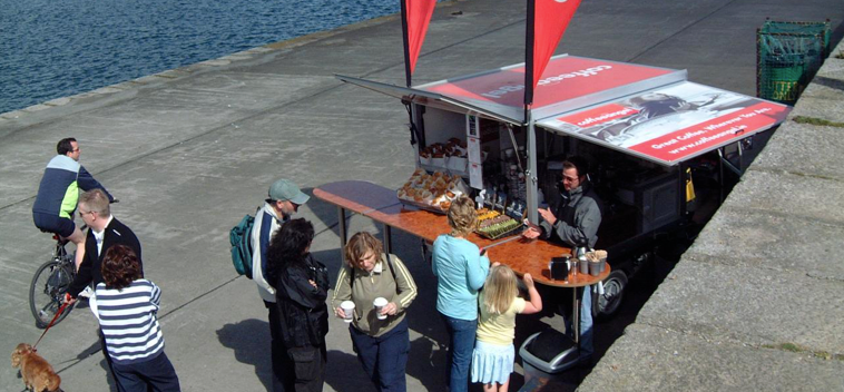The original Coffeeangel coffee cart in Howth, 2004