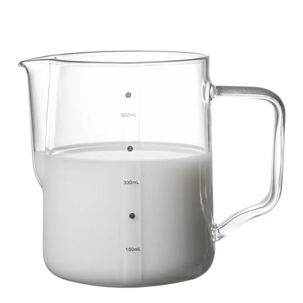 Precision Pour Borosilicate Glass Steaming Pitcher