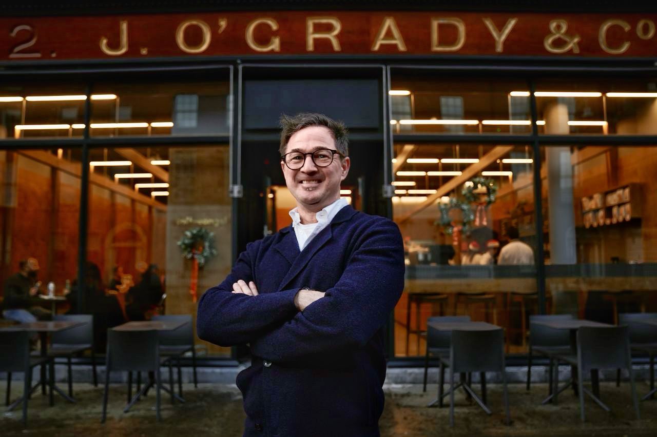 Coffeeangel founder Karl Purdy outside the Mount Street Lower café