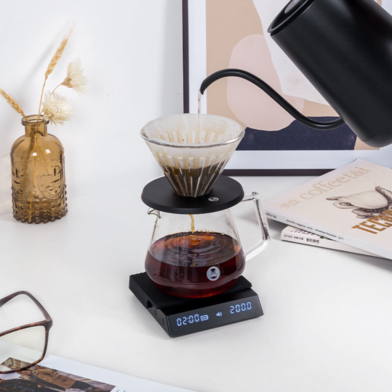 Coffee Scale with Timer Pour Over Coffee Scale Espresso Scale Jewelry Scale  with Timer for Kitchen Gifts - Black 